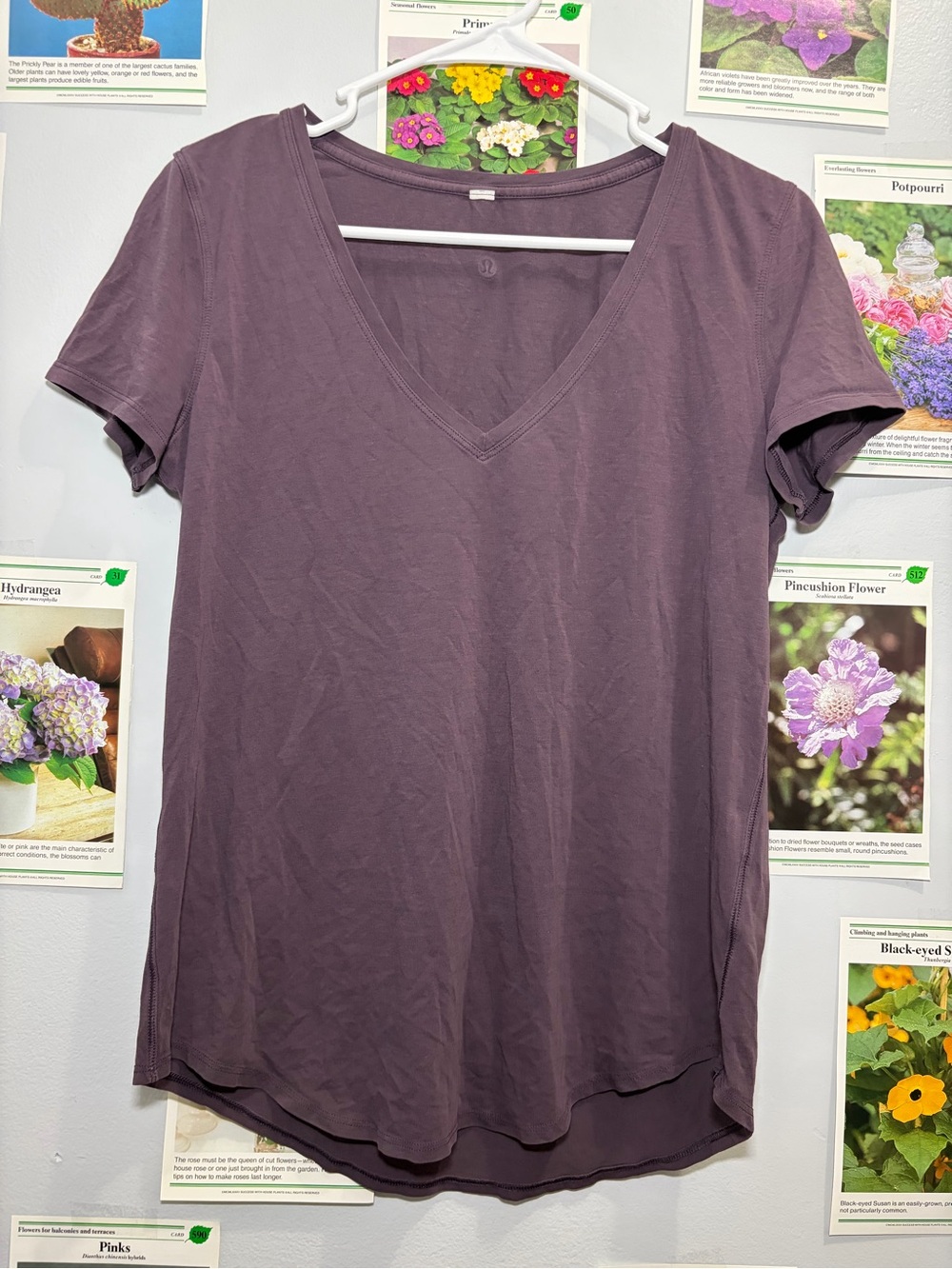 lululemon athletica Plum V-Neck Short Sleeve Tee